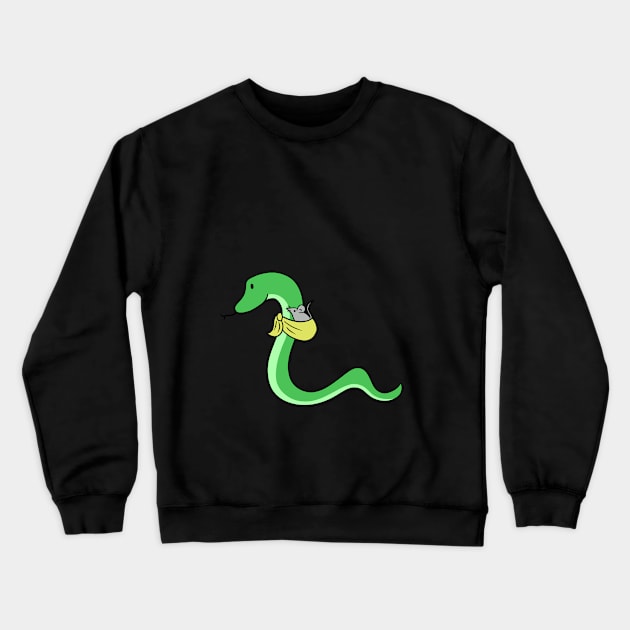 Snake and mouse outing Crewneck Sweatshirt by Doya